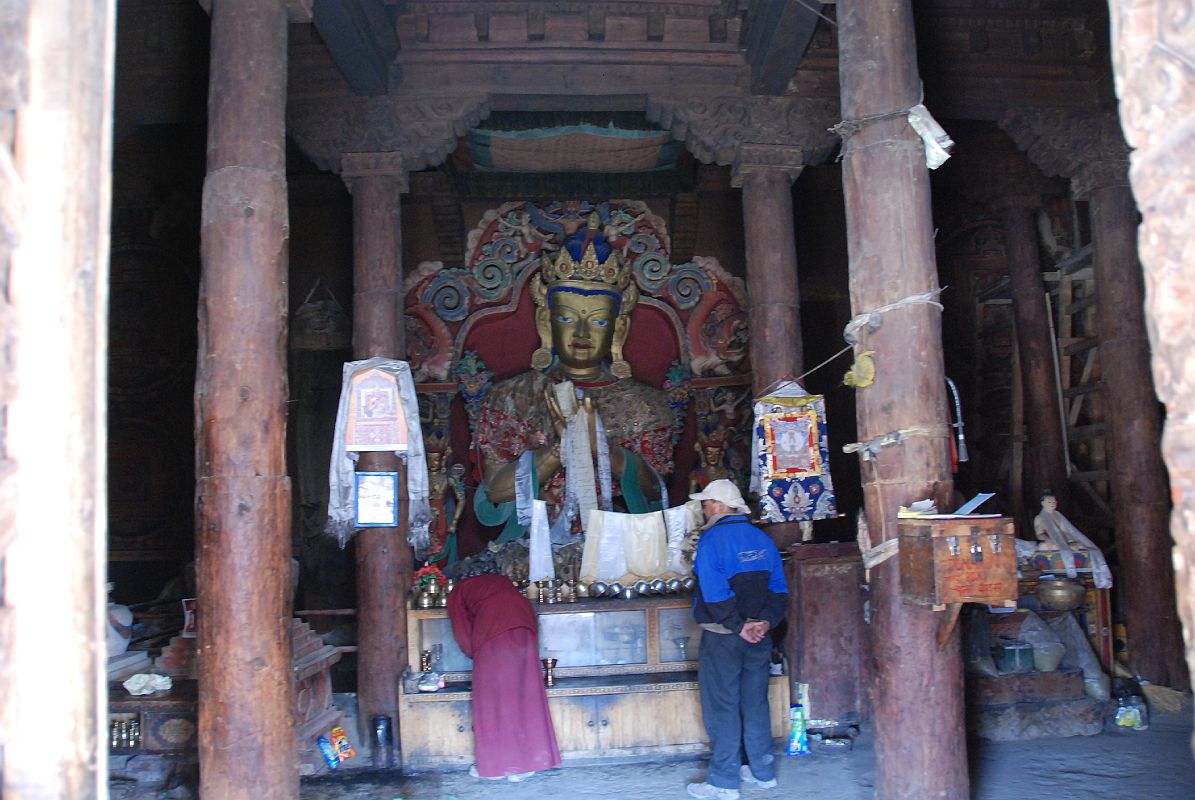 Mustang Lo Manthang 04 02 Jampa Gompa Main Floor Large Statue Of Jampa Maitreya